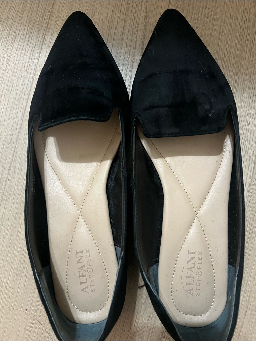 Alfani Black Pointed-Toe Suede Loafers